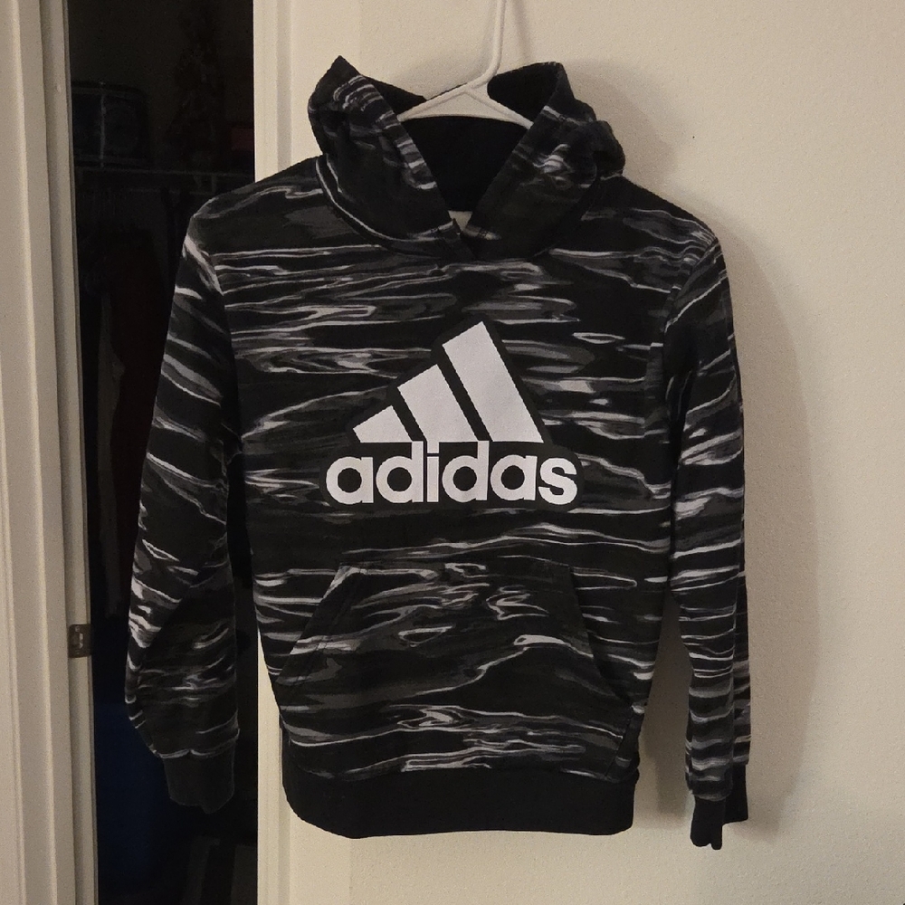 adidas Black and White Kids Hoodie